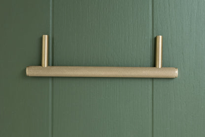 Apidae Solid Brass Knurled Pull Handles & Knobs - Satin Bras
