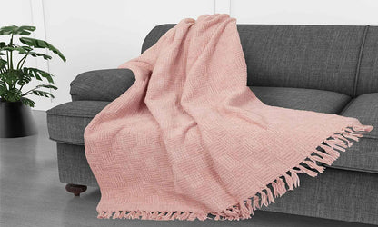 Kathy Ireland Oversized Chenille Fringed Basket Throw by Bed Bath Fashions — view 7