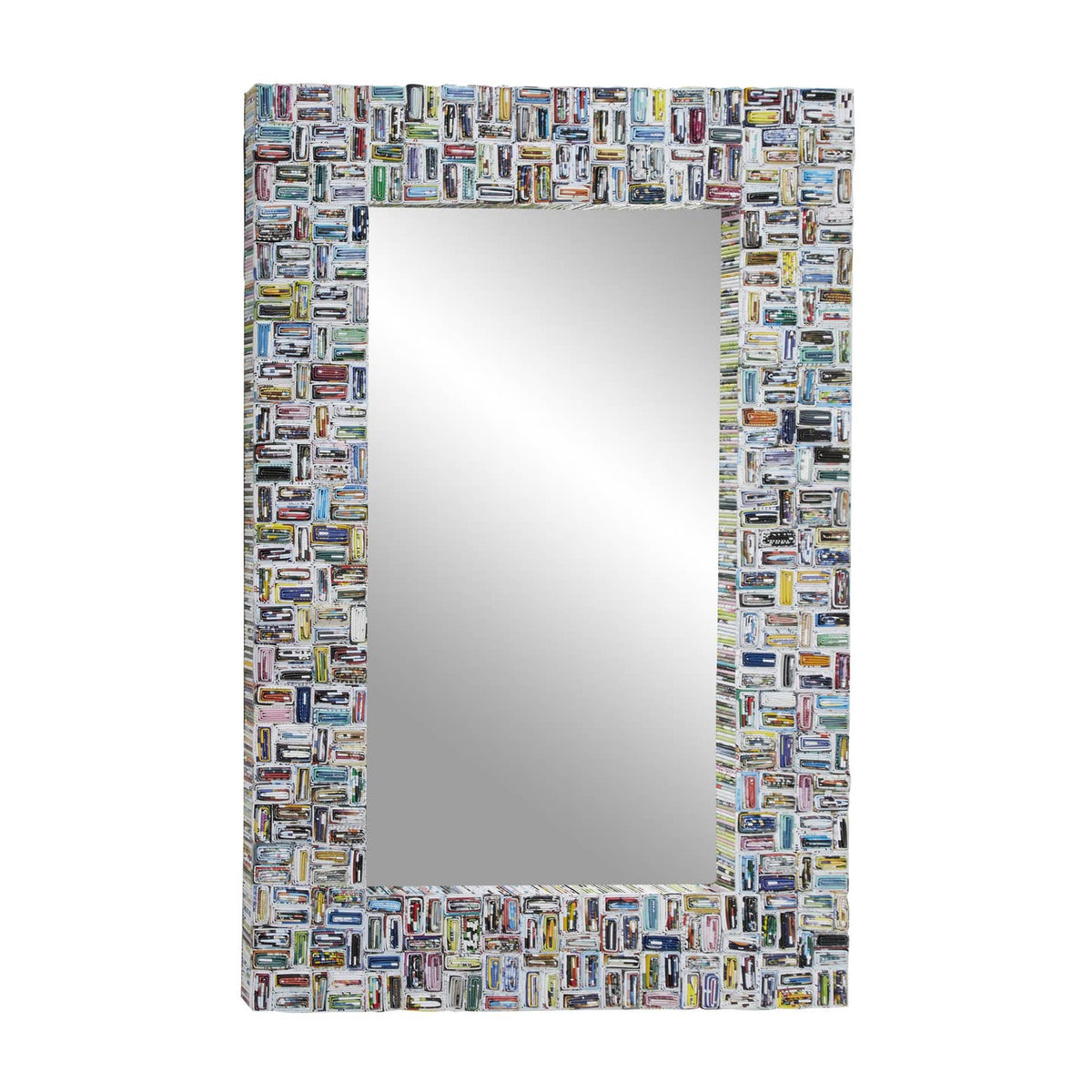 Eclectic Multi Colored Paper Wall Mirror by Deco Marché — view 2