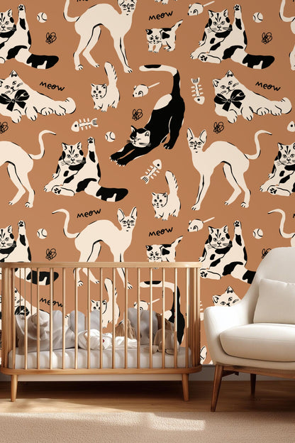 Pawprints & Playthings wallpaper shown in an interior setting
