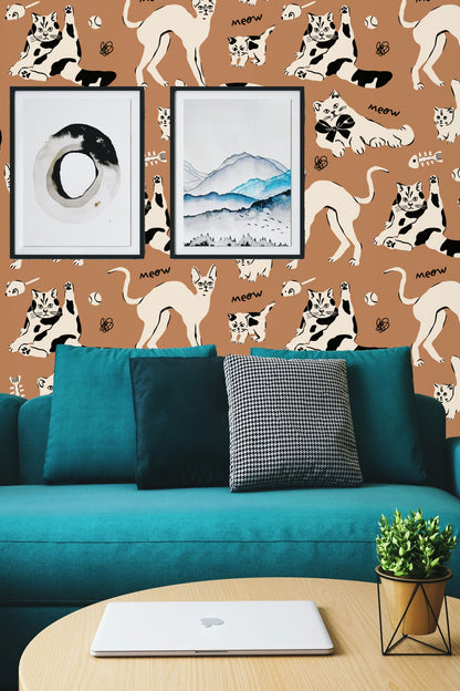Pawprints & Playthings wallpaper shown in an interior setting