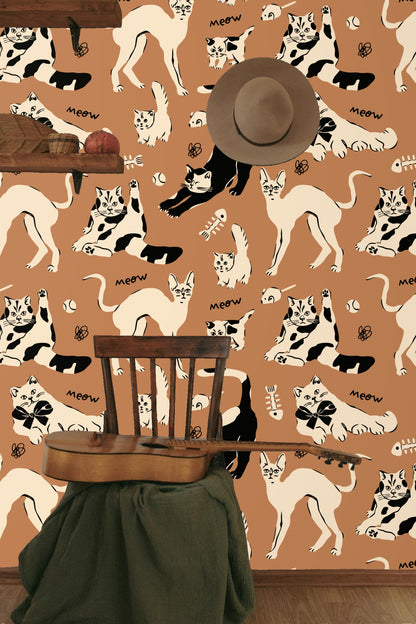 Pawprints & Playthings wallpaper shown in an interior setting