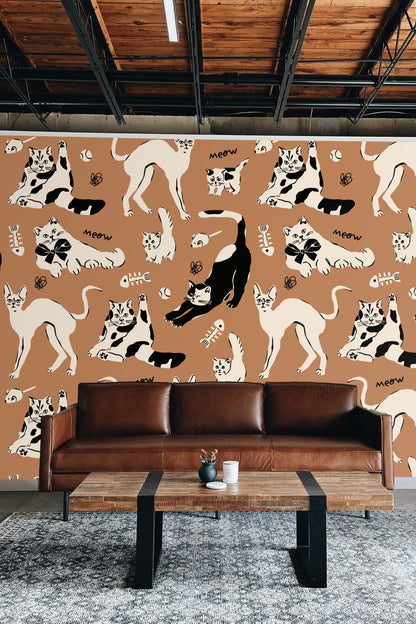 Pawprints & Playthings wallpaper shown in an interior setting