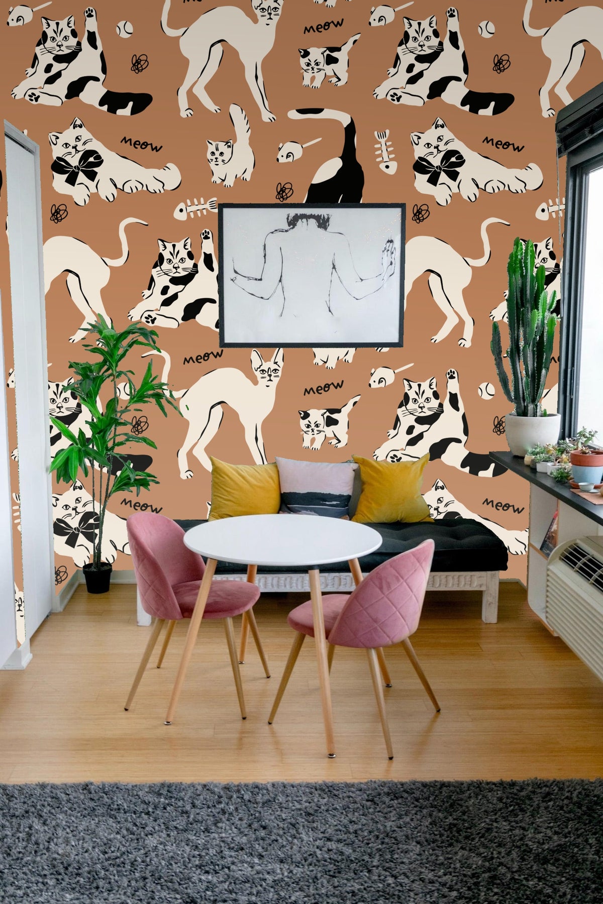 Pawprints & Playthings wallpaper shown in an interior setting