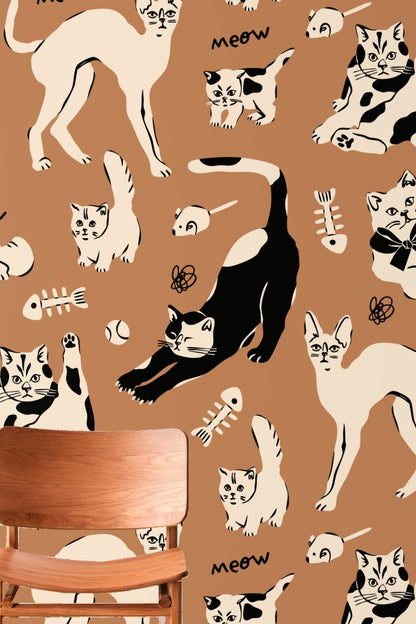 Pawprints & Playthings wallpaper shown in an interior setting