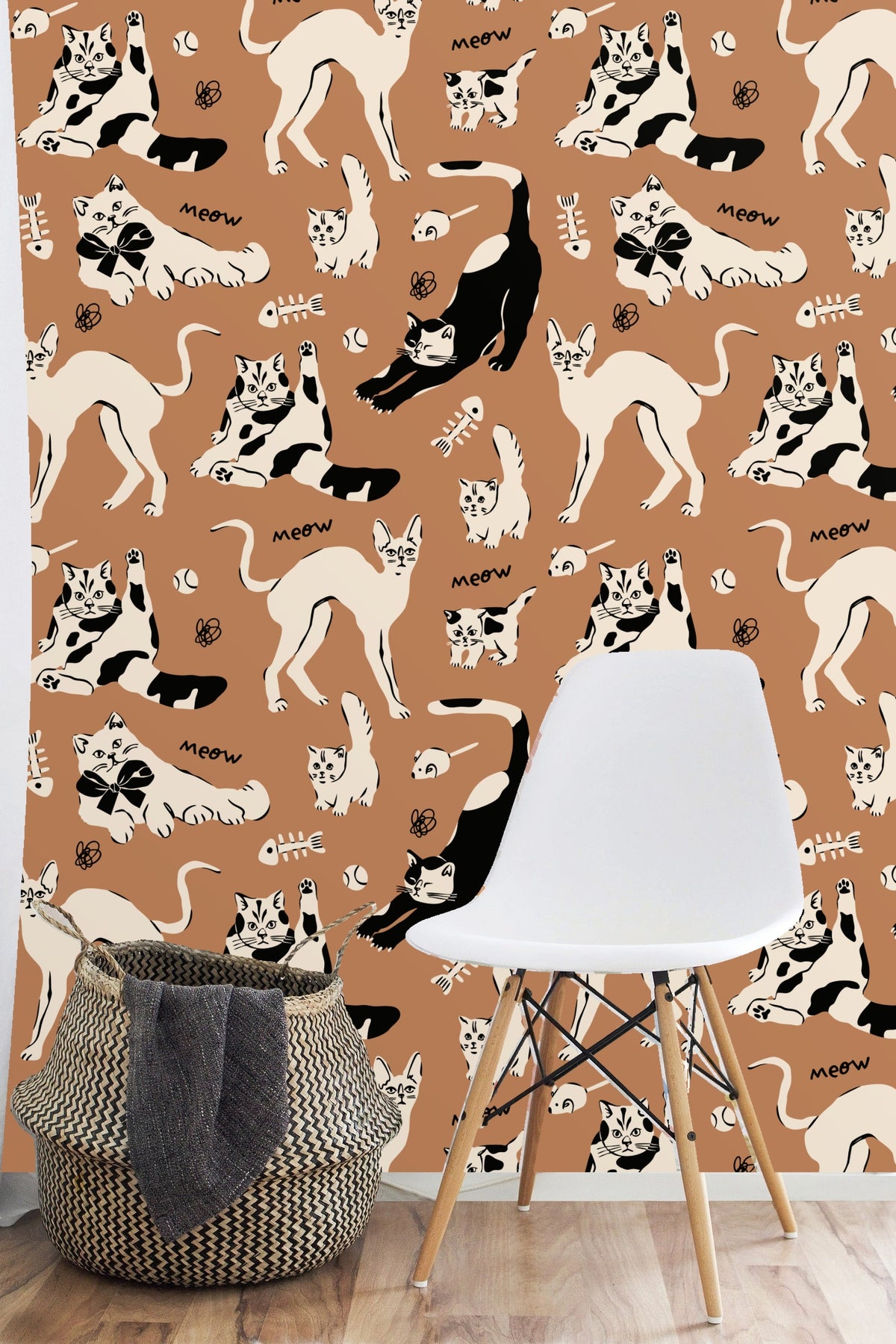Pawprints & Playthings wallpaper shown in an interior setting