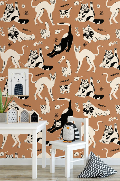 Pawprints & Playthings wallpaper shown in an interior setting