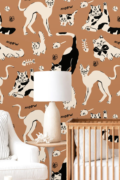 Pawprints & Playthings wallpaper shown in an interior setting