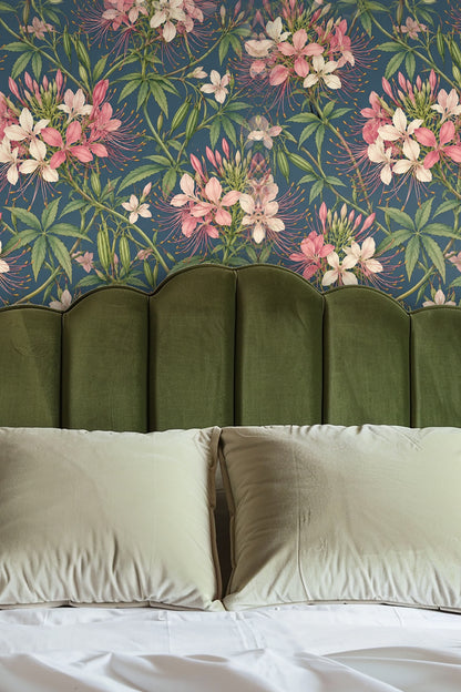 Cleome Blush Floral Wallpaper