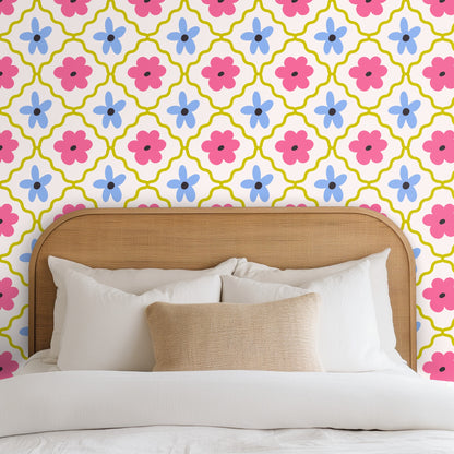 Front-facing crib shot showing how the pattern scales in a child's room setting