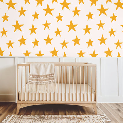 Green scalloped velvet headboard positioned against the star field, showing contrast with deeper greens.