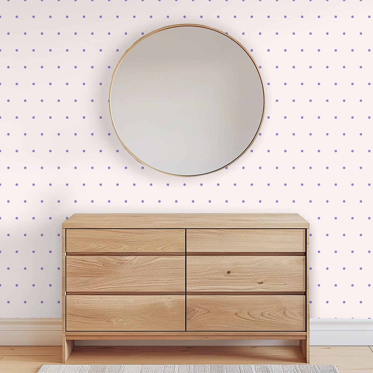 Straight-on shot of the repeating dot pattern to show spacing and small-scale rhythm