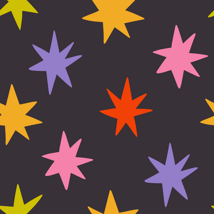 Detail of the pattern repeat across a wall, illustrating motif scale and color placement