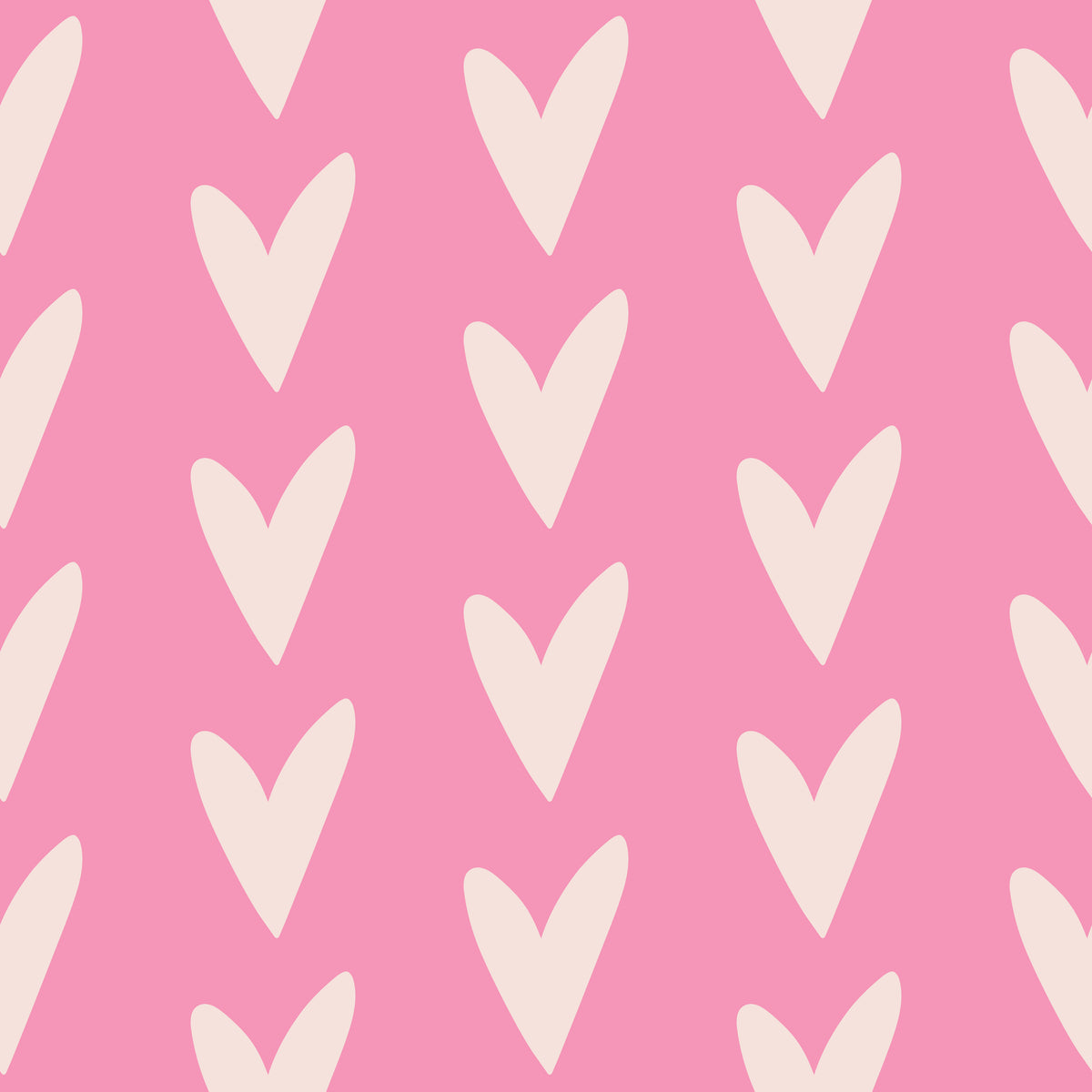 Product detail view highlighting the color contrast between the soft cream hearts and the saturated pink ground.