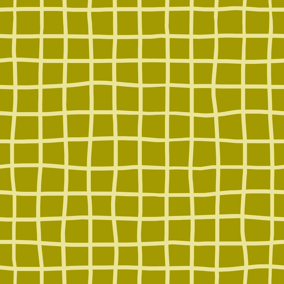 Full-wall view of the Vireo Lattice pattern in chartreuse and olive, showing scale for an accent or entire room.