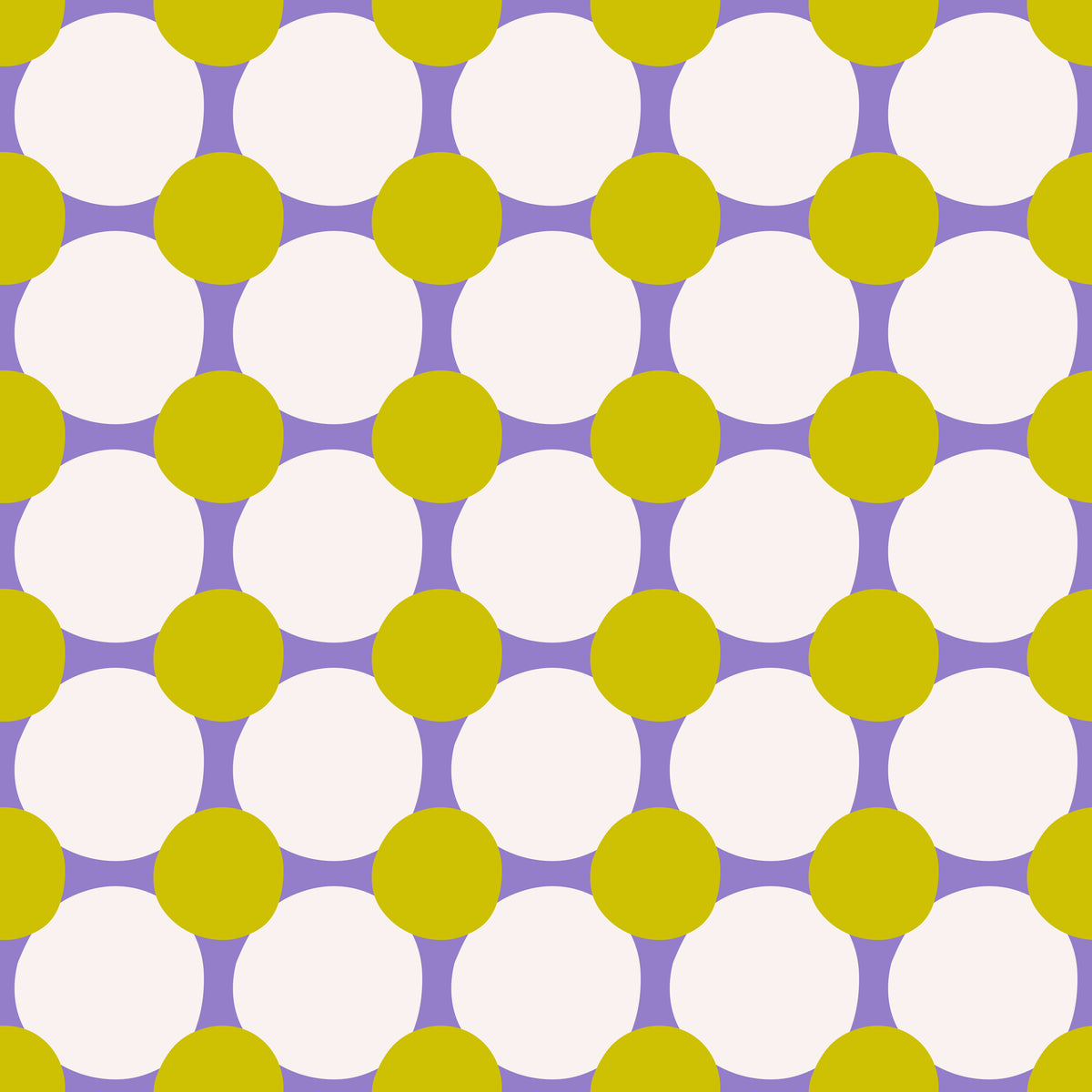 Seam-to-seam crop of the repeating grid emphasizing the rhythmic circles and connecting forms